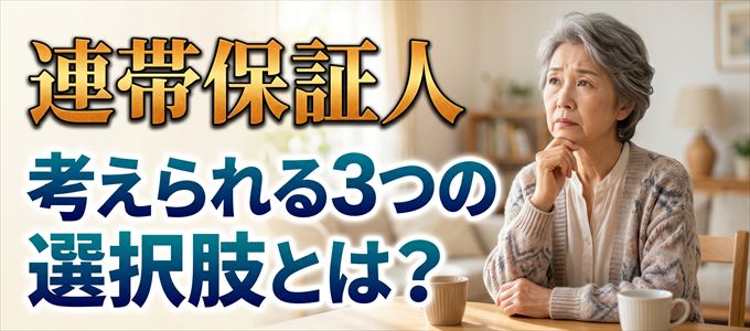 連帯保証人として、考えられる3つの選択肢
